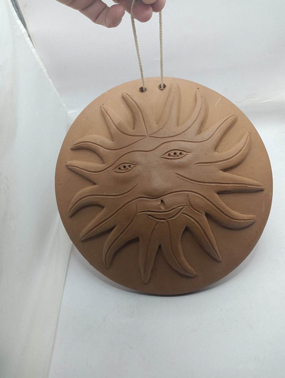 Terracotta Hanging Face Sun Celestial